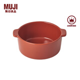 无印良品（MUJI） 炻瓷 双耳烤碗 微波炉烤箱用烤盘餐具 空气炸锅用 家用 橙色 11.5cm