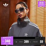adidas情侣款复古风梭织立领夹克外套男女秋季阿迪达斯官方三叶草   深灰   S
