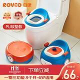 日康（rikang）儿童马桶 宝宝坐便器婴儿便盆 PU软垫三合一功能 蓝色X2004-2