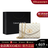 CALWAN KEODH包包女包轻奢小众牛皮新款2025斜挎包链条包生日礼物送女友老婆 【米白色】实用高端品牌时尚百搭高级简约菱格小方包