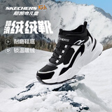 Skechers斯凯奇儿童秋冬休闲男女童二棉鞋轻质加绒保暖靴405222L/302583L 女童/黑色/白色/BKW 37