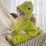 阿莫尔猫咪衣服牵引恐龙秋冬款防掉毛布偶英短小猫宠物狗狗冬季保暖服装 超萌恐龙 M【建议5-8斤】