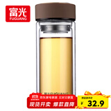 富光 男女士双层玻璃杯 高硼硅玻璃304茶隔水杯子 带茶隔泡茶杯500ml