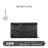 INJOYLIFE休闲百搭通勤女包小方包斜挎包时尚单肩包链条包迷你小挎包 黑色