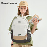 Mr.ace Homme时光信箱创意双肩包女高颜值书包初中学生大容量电脑背包男 灰大