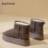 达芙妮防水雪地靴女款冬季2025新款加绒加厚低帮靴子女鞋保暖棉鞋短靴