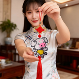 老街缘生肖平安福2025新款自己绣手工珠绣十字绣汽车挂件自绣出入平安符 猪挂件(需要自己绣)满珠子