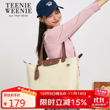 Teenie Weenie单肩包包小熊开学季礼物通勤大容量手提托特斜挎包 白杏色