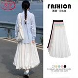 浪莎花苞裙子女2025新款日系甜美半身裙女设计感蓬蓬裙百搭a字灯笼裙