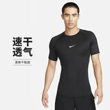 耐克NIKE春夏男短袖圆领T恤 运动休闲时尚打底衫FB7933-010黑M