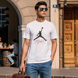Jordan男子乔丹 纯棉透气 飞人Logo 短袖T恤AO0665-100白色XL
