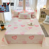 雅鹿纯棉床单单件学生宿舍单人床家用被单全棉床罩床垫保护套床品四季 甜粉少女 200*230cm床单【适合1.5米床】