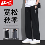 回力（Warrior）裤子秋季男宽松运动裤男秋季直筒阔腿裤子男潮流百搭休闲裤男裤