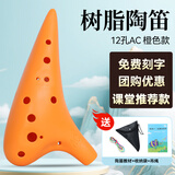 YTK 12孔中音AC树脂陶笛初学者十二孔儿童专业乐器小学生c调淘笛陶迪 12孔AC 橙色+好礼