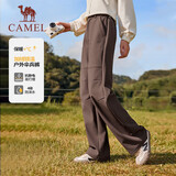 骆驼（CAMEL）加绒工装女裤秋冬季新款女装户外防风防水软壳裤子宽松运动休闲裤