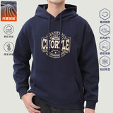 宾宇兄弟卫衣男帽衫男士连帽套头外套加绒青少年宽松大码学生保暖衣卫衣 加绒英文藏蓝色 XL 125-140斤