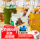 三年二班高颜值铁艺复古笔筒学生创意收纳盒高级感轻奢办公文具桌面摆件化妆刷收纳 少女粉