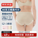 京东京造【莫代尔系列】80支莫代尔女士内裤女抗菌无痕3条 组合2 L