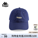卡帕（Kappa）背靠背运动棒球帽男2025新款户外鸭舌帽女复古刺绣帽子 K0FW8MB01 暗夜蓝黑-906 J