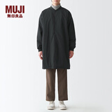 无印良品 MUJI 男女通用 不易沾水 立领大衣 无性别 男款女款 BDE16C1A 黑色 S-M