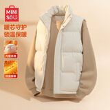 名创优品（MINISO）棉马甲男女同款冬季加厚立领棉衣青少年保暖坎肩外套 米白 L