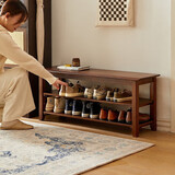 家逸实木换鞋凳入户门口鞋柜可坐穿鞋凳家用多层鞋架进门玄关长条凳