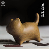 青山麓国潮文创优雅猫桌面装饰品ins小可爱动物摆件系创意玩偶 碧猫纳福夏季入职礼品