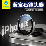 蓝猩先生适用苹果16pro/16promax镜头膜iPhone16Pro后置摄像头蓝宝石膜 高清耐磨耐刮 钛银