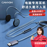 大峡谷（CANYON）有线耳机挂耳式不入耳非骨传导带麦二合一睡眠睡觉久戴不痛大人儿童适用手机台式机电脑笔记本平板 【G1灰 电脑USB接口】线长2米 标配版
