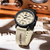 四万公里学生手表男女同款初高中生考试专用石英表复古工装风生日礼物新年