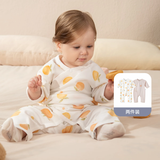 aqpa[2件装]新生婴儿连体哈衣春秋纯棉衣服男女宝宝哈衣和尚服0-6月 橘祥如意（2件装） 66cm