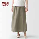 无印良品 MUJI 女式 亚麻 直筒裙 BEK36A2S 浅灰棕色 M-L