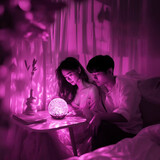 京黔动态水波纹氛围灯卧室情调夫妻行房情趣气氛灯充电遥控小夜灯