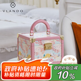 VLANDO高档礼盒装2025轻奢首饰盒带锁项链收纳盒精致送女友生日礼物