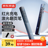 京东京造激光翻页笔360度控制教师专用PPT投影笔激光演讲笔 无线演示翻页器电子课件笔 【红光充电蓝牙款】