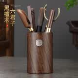 久堂功夫茶具配件黑檀木茶道六君子茶刀勺茶夹三件套泡茶工具套装用品 （Ti）黑檀木六君子
