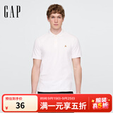 Gap男女装2025春季新款小熊刺绣短袖T恤休常规polo衫美版708395 白色 XS 美码 S亚洲码175/88A