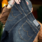 马登工装美式复古丹宁水洗直筒牛仔裤阿美咔叽宽松做旧长裤子男秋冬 牛仔蓝 【美式工装/Baggy直筒休闲男款/水洗丹宁春秋季】 31