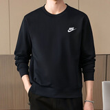 耐克（NIKE）卫衣男士2026秋季新款运动服训练上衣针织透气套头衫保暖圆领外套 刺绣logo/黑色/热推/晒图-5 L 【175】体重130~150斤左右