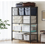 溢彩年华厨房置物架落地阳台杂物收纳货架零食蔬菜架【加粗五层80cm】2396