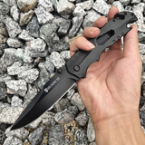 煌利（HUANGLI）德国户外装备求生刀具小刀防身折叠刀多功能随身便携野外瑞士折刀 Q9黑色