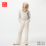 优衣库女装可机洗纽花针织长裤/休闲裤478848 01 乳白色 M /160/84