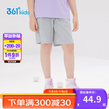 361°儿童短裤夏季男女童3-12岁透气运动裤梭织五分裤 灰 140