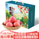 洛川苹果陕西延安特产红富士时令苹果水果礼盒送苹果生鲜新鲜脆甜整箱批发 15个70mm 严选果 礼盒装