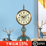 IREID钟表轻奢摆放座钟客厅坐式时钟桌面摆钟台式摆件家用台钟 欧式典雅座钟+6812-1