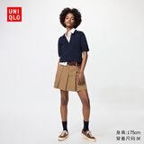 优衣库女装打褶迷你裙裤/休闲短裤25秋冬新款480302 34 驼色 M /160/68A