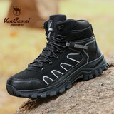西域骆驼（VANCAMEL）男鞋户外运动徒步登山鞋冬季保暖加绒棉鞋防水防滑东北抗寒雪地靴 黑色单鞋 41