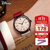 迪士尼（Disney）手表女学生个性复古撞色帆布带石英表高颜值女孩初高中生防水手表