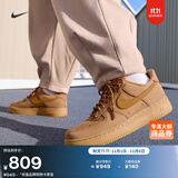 耐克空军一号男子轻便平底运动鞋冬板鞋NIKE AIR FORCE 1 CJ9179 200亚麻/麦黄/橡皮浅褐/黑 44