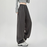 韩都衣舍阔腿裤女春秋2025款休闲卫裤直筒高腰运动香蕉裤垂感窄版宽松裤子